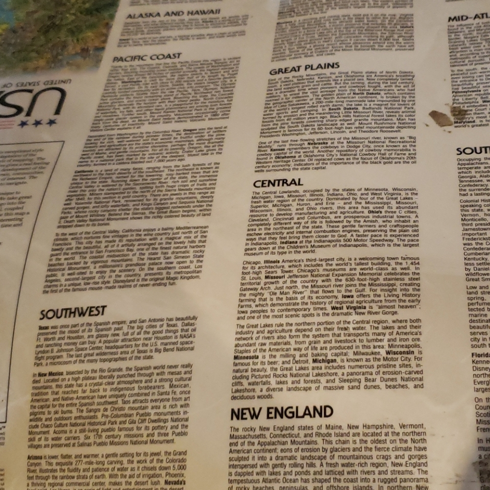 Laminated Map of the United State. - Picture 6 of 9